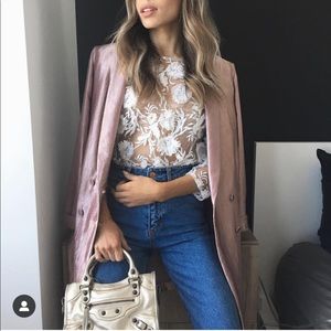Zara White Sheer Floral Top